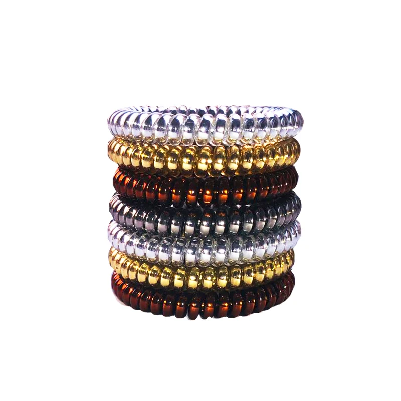 Elastic Telephone Wire Hair Scrunchy wrist band bracelet