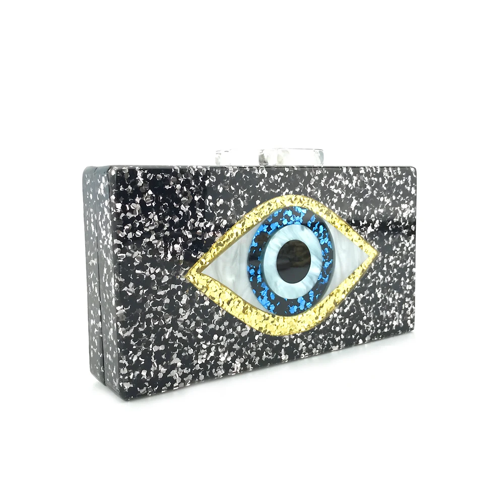 
China supplier wholesale acrylic handmade evil eye acrylic clutch OC3510 