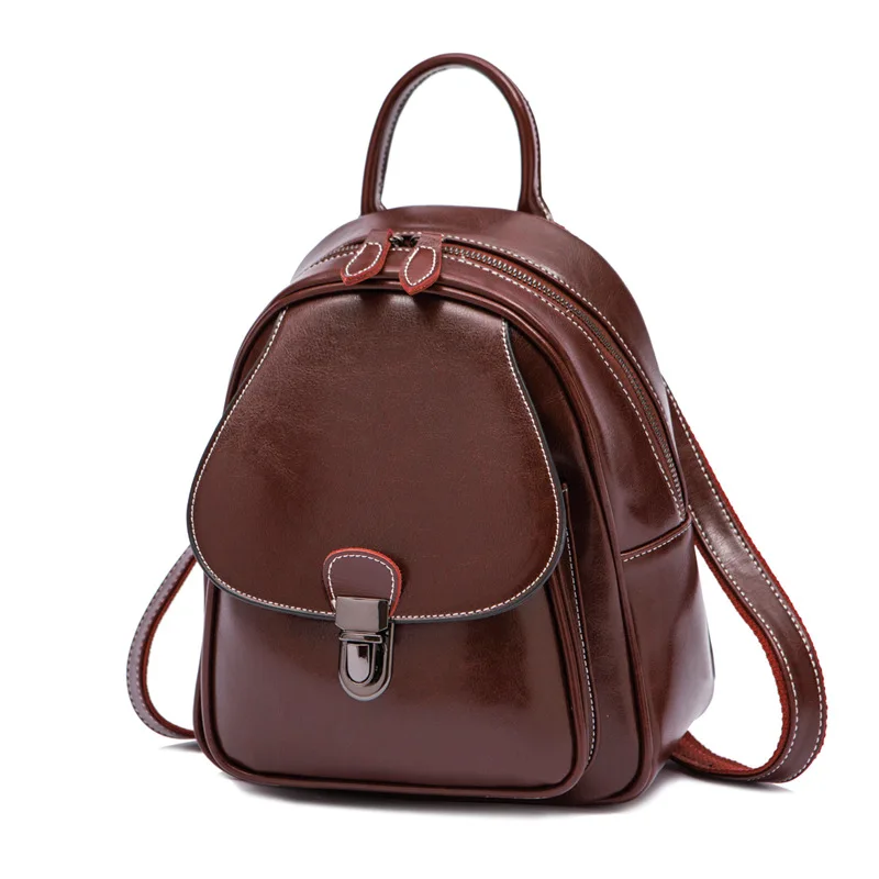 2019 hot-selling custom cowhide leather laptop classical vintage backpack