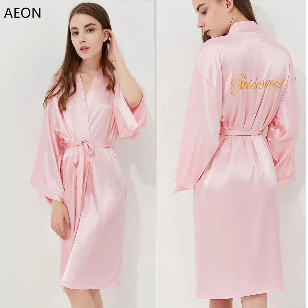 
Silk Wedding Robe Bridesmaid Getting Ready Satin Robe 