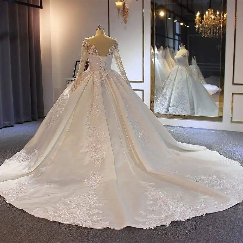 Ball Gown Wedding Dresses 2021 Luxury Bridal Dresses Lace Bridal Gowns Vestido De Novio Custom Muslim Bridal Wedding Dresses