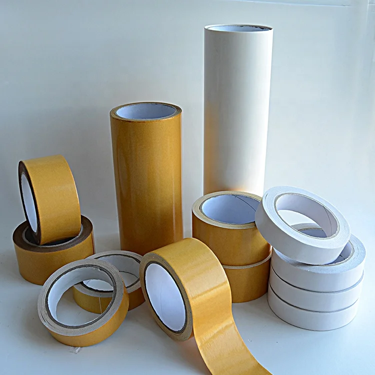 Non woven waterproof easily removable 50 mm wide double sided coated acrylic tissue paper self adhesive tape for bonding