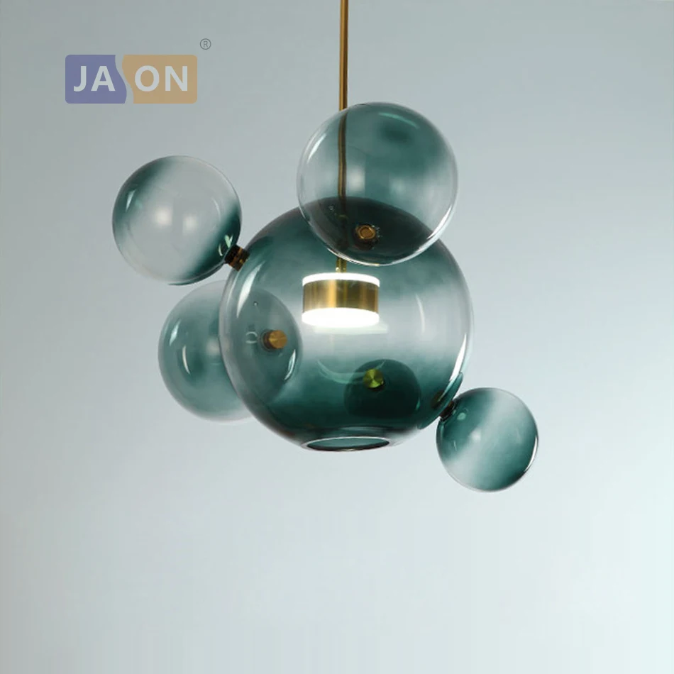 LED Nordic Iron Glass Gradual Blue Mickey LED Lamp LED Light Pendant Lights Pendant Lamp Pendant light for Dining Room Foyer