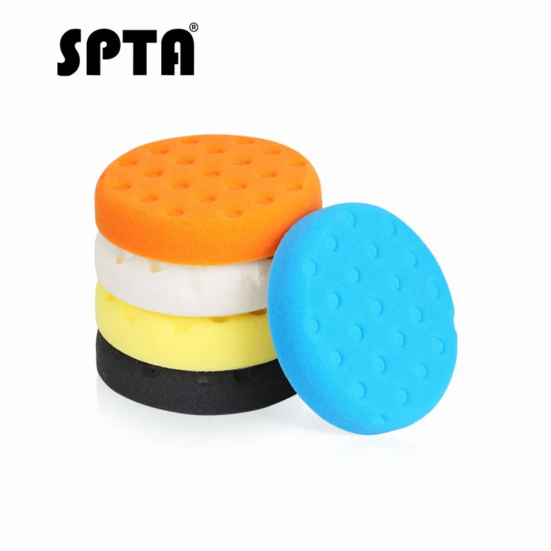 
SPTA Durable 4inch Car Foam Buffing Polishing Pads For DA /RO Car Polisher in JUNKAI 