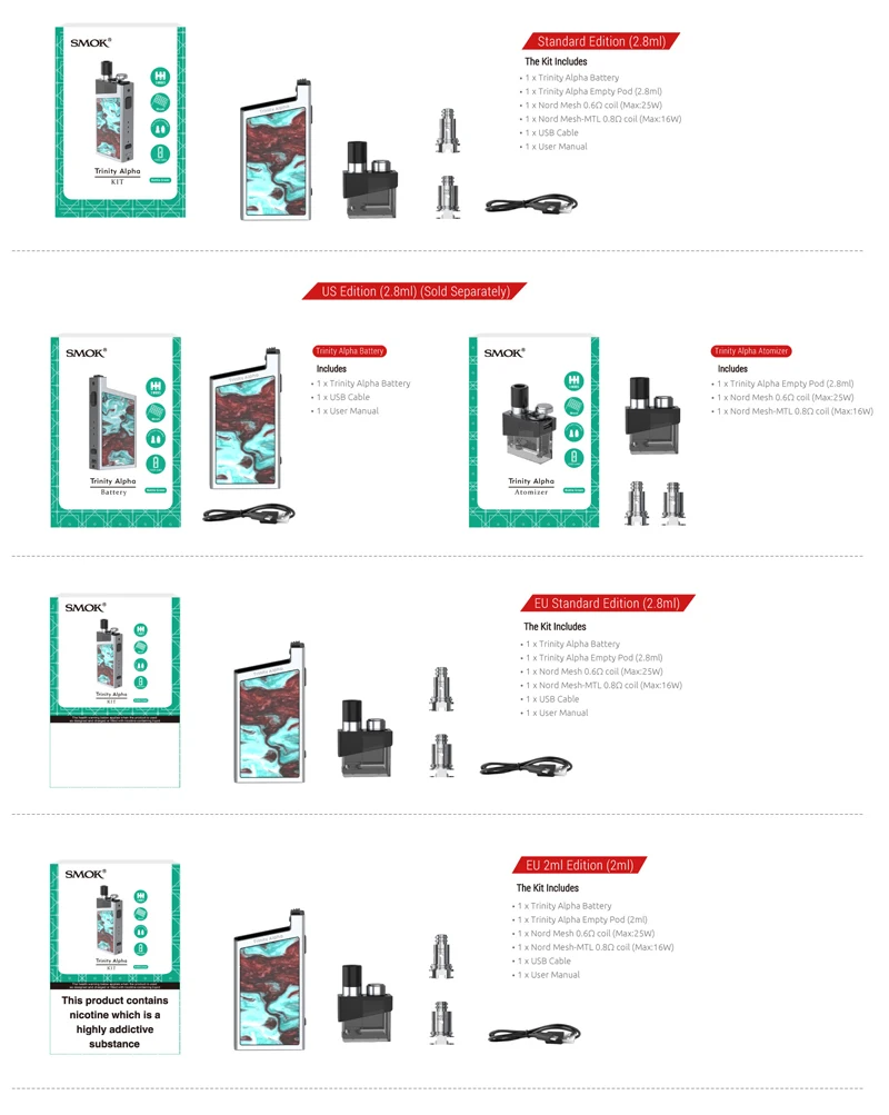 Smok Trinity Alpha Kit 2019 новая система Pod