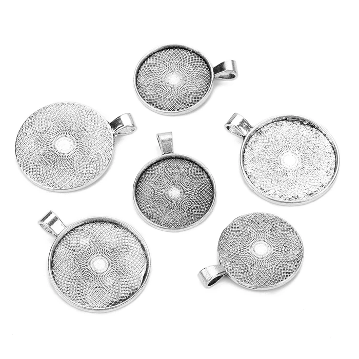 Hot sell Metal Round Pendants Cabochon Setting Base Blank Cabochon Settings For Jewelry Necklace Making