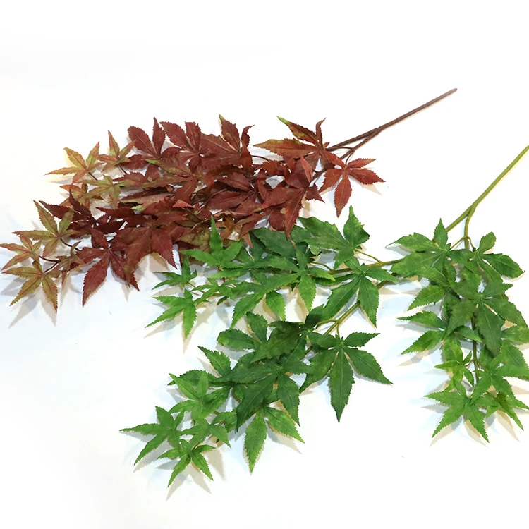 Фабрика питания зеленый завод Декоративные Искусственные пластиковые кленовый лист для дома