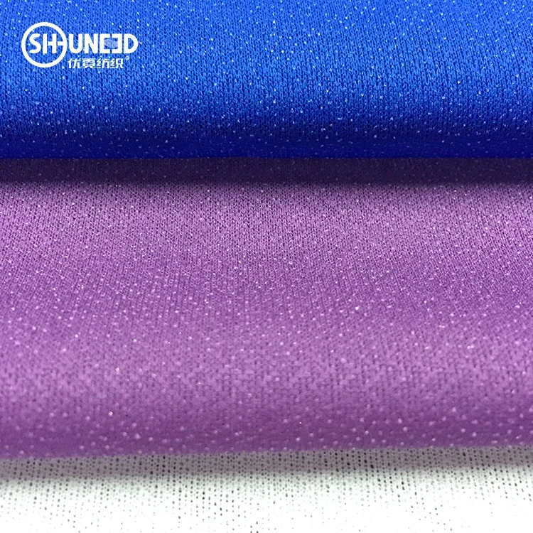 PA fusible woven circular knitted interlining 100% polyester 4 ways stretchable  knitted adhesive interfacing for casual clothes