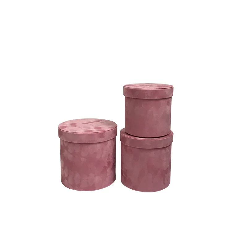 hat cardboard paper suede velvet round cylinder flower box