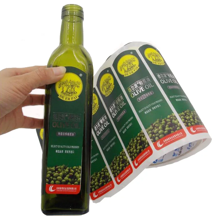 Manufacture Custom Waterproof Olive Oil Bottle Label Sticker