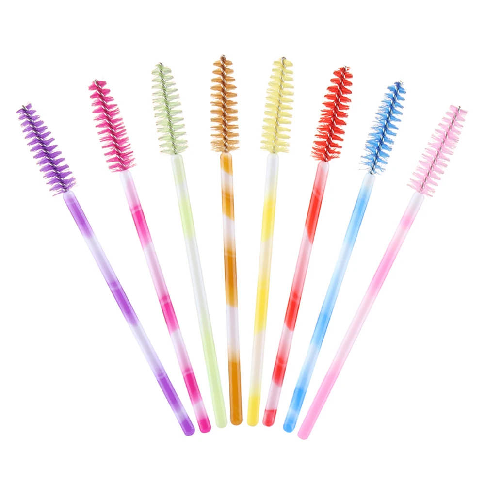 50PCS High Quality Nylon Disposable Mascara Wands Soft Mascara Brush Wand Eyebrow Comb Brushes Professional Eyelashes