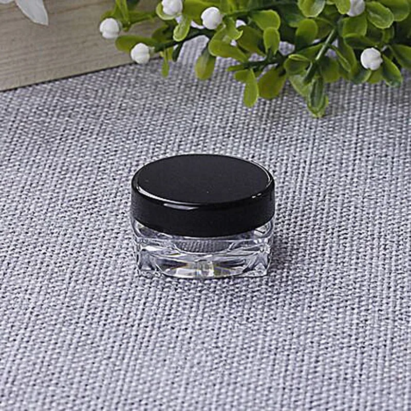 
5ml PET plastic mini jar square bottom cosmetic eye cream lipbalm jar 