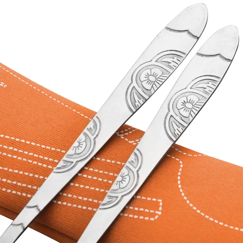 outdoor camping portable reusable cutlery set 4 pieces including knife fork spoon chopsticks flatware set