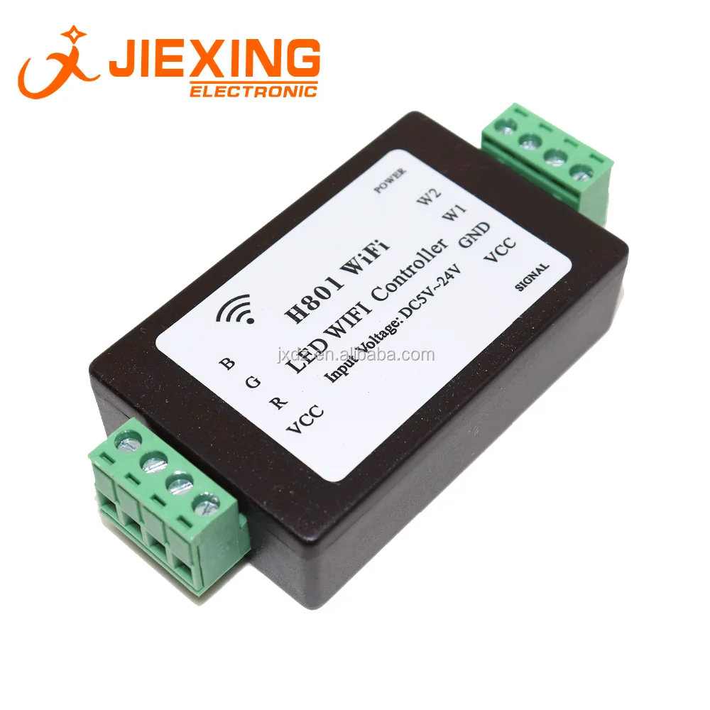 H801 светодиодный контроллер Wi-Fi с входным напряжением DC5V-24V цветных (RGB) светодиодных лент