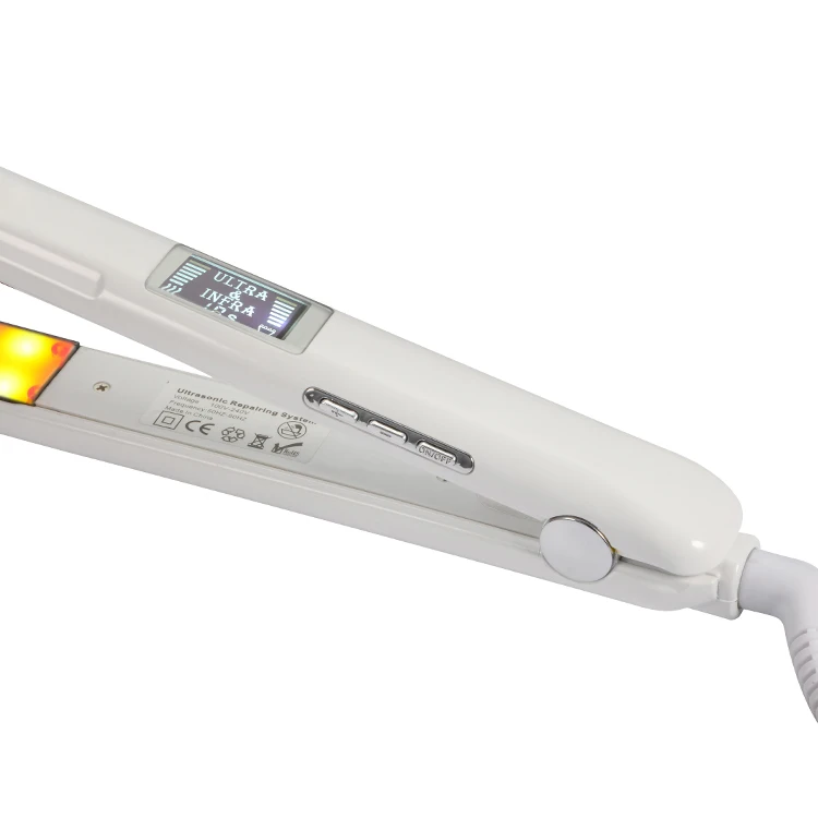 Hair Care LCD Ultrasonic Infrared Hair Straightener Professional Cold Flat Iron