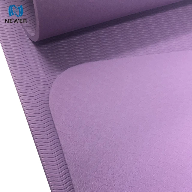 Высококачественные противоскользящие двусторонние декоративные нетоксичные рулоны из материала с принтом на заказ коврик для занятий фитнесом и йогой из ТПЭ