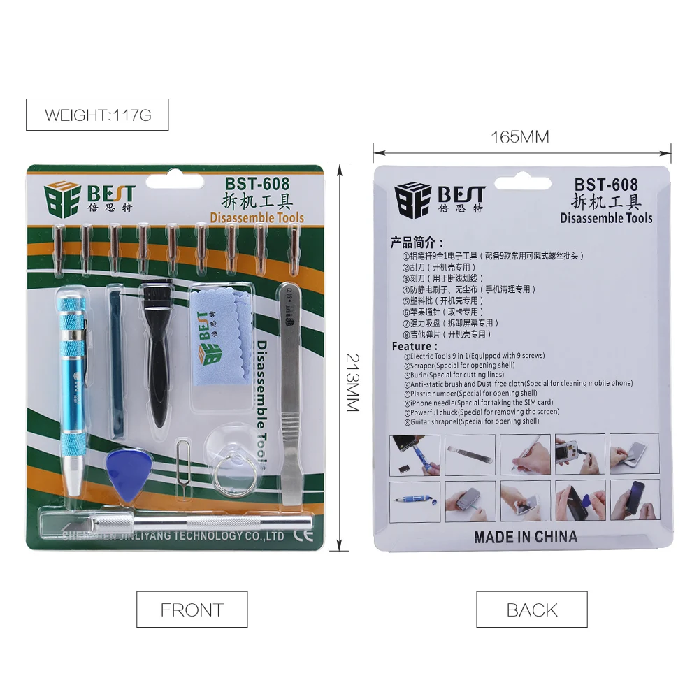 BESTOOL BST- 608 18 in 1 Cell Phone Mobile Phone Laptop Screwdriver Sets Disassemble Opening Repair Tool Kit