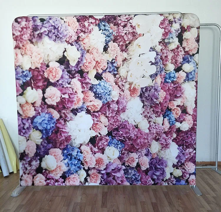 Portable aluminium stand flower wall Tension Fabric foldable wedding flower wall