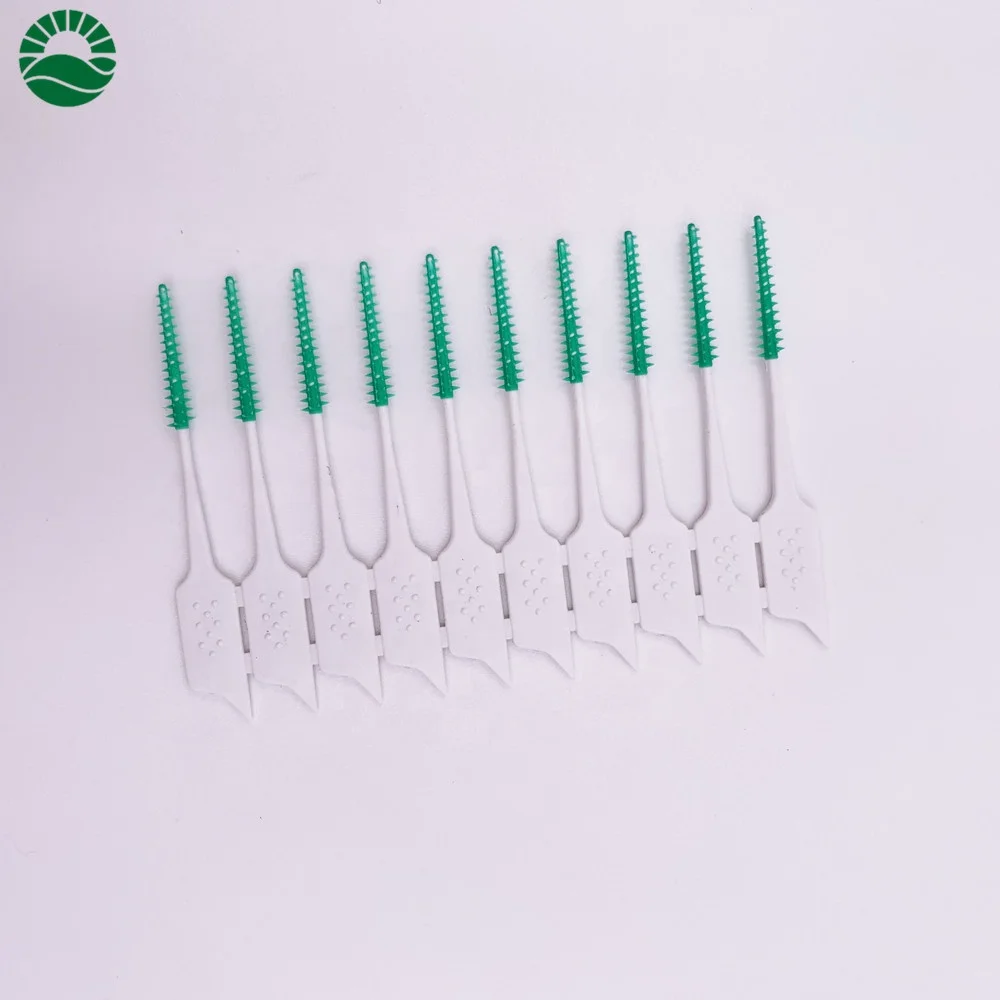 
New Disposable Interdental Brush Dental Floss Picks Ended Rubber Toothpick 