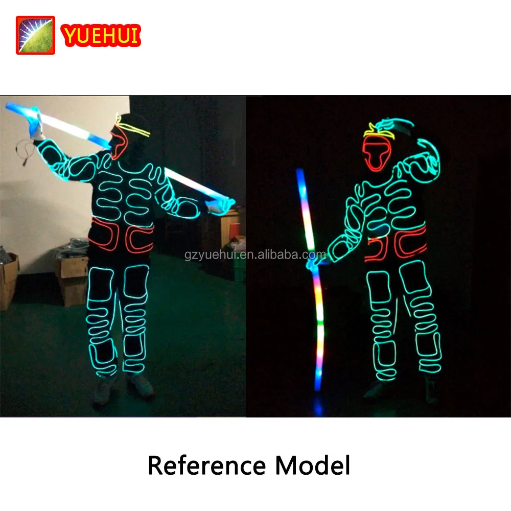 Led Fluorescent Party Led Costume Manufacturer Wedding Lights Costume Robot Led Rave Decorations for Parties Rave Clothes