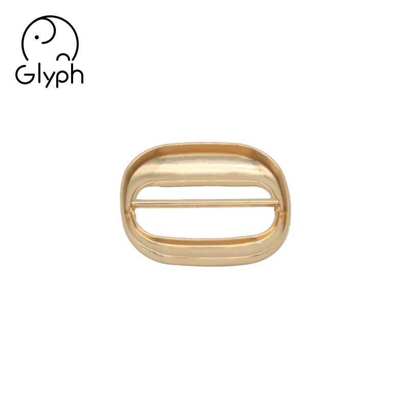Bag accessories custom logo slide buckles metal square ring Tri glide buckles for belt