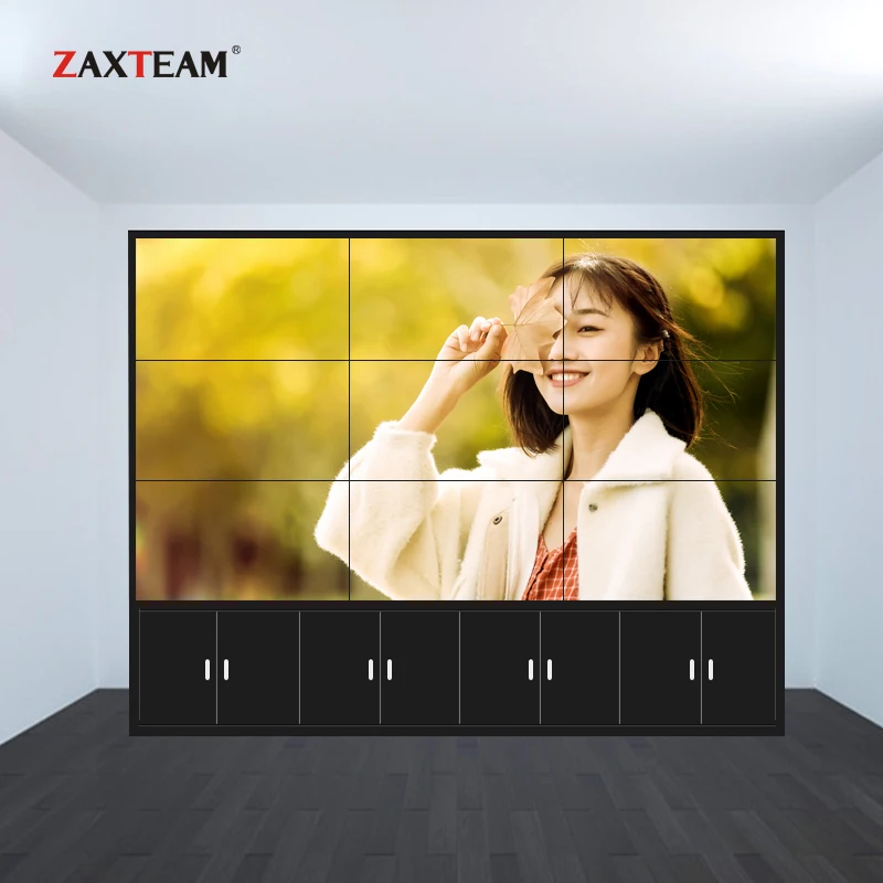 2x2 3x3 4x4 High Quality Narrow Bezel Full Color Video Wall with Frameless LCD Monitor 16:9 LED Backlight Support PIP POP