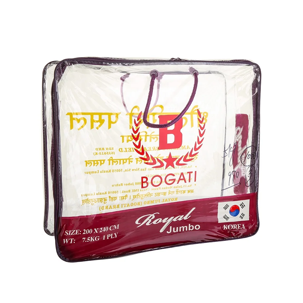 
Customized transparent plastic blanket bag bedding hand clear vinyl pvc zipper bag 