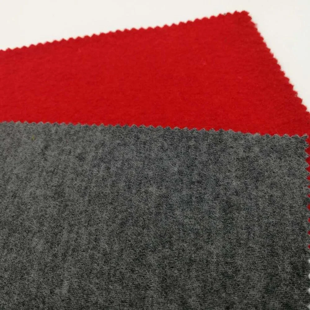 hotsale light weight SUPER black wool poly boiled fabric knit woolen fabrics