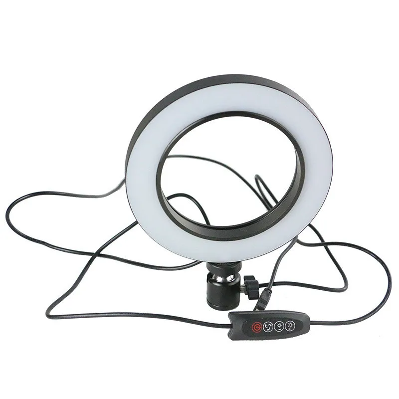 Photo three color optional fill light stand 6 inch bi-color LED ring light portable selfie beauty cell phone led ring