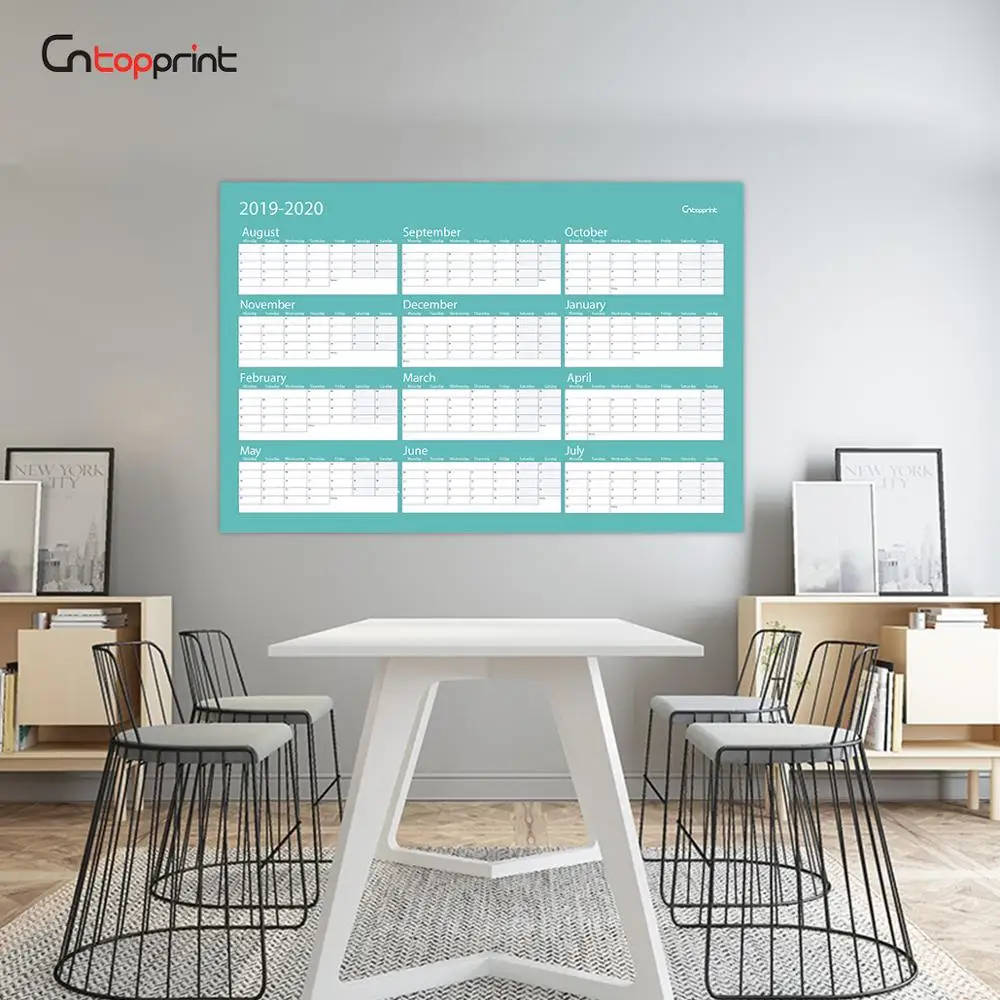 Большой Настенный календарь на заказ, глянцевый ламинированный настенный календарь