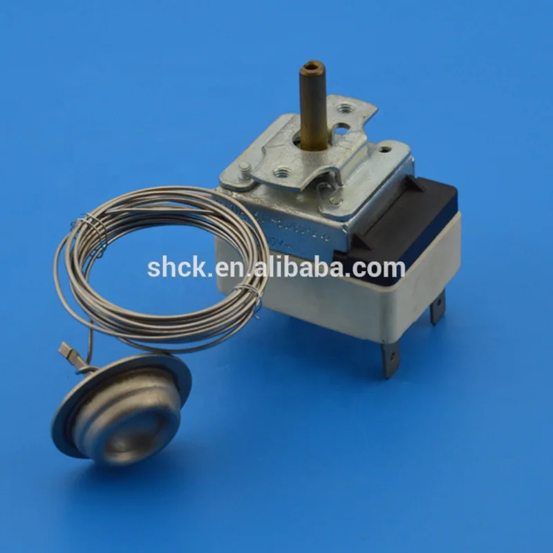 Capillary washing machine thermostat