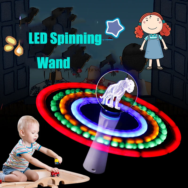 Light-Up Wand Toy Glowing LED  Toy Stick Flashing For Kids Magic Spinner Wand With Multicolored Flashing Light For Theme Park