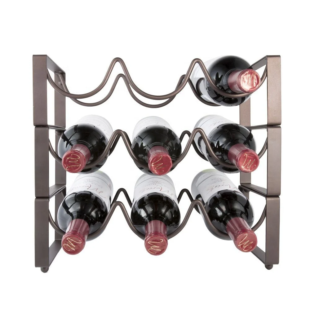 
Metal Countertop Stackable Wine Shelving Display Rack Shelf Storage Organizer Holder 