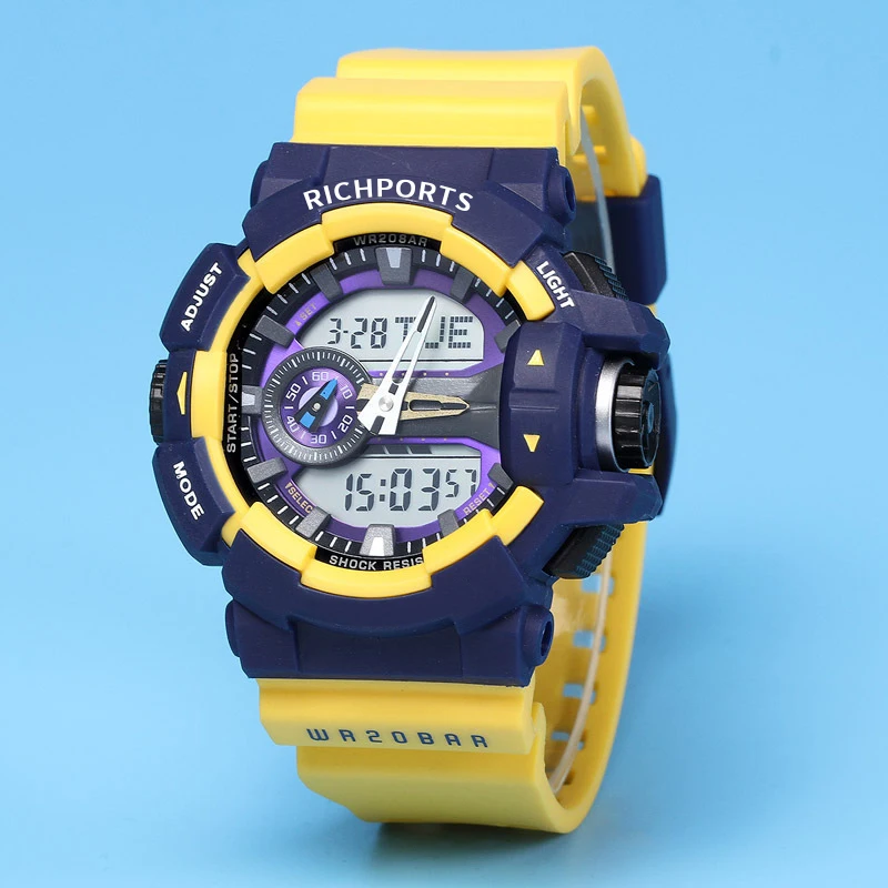 custom brand digital watch chronograph LED japan movt quartz pocket watch waterproof sport wrist men watch