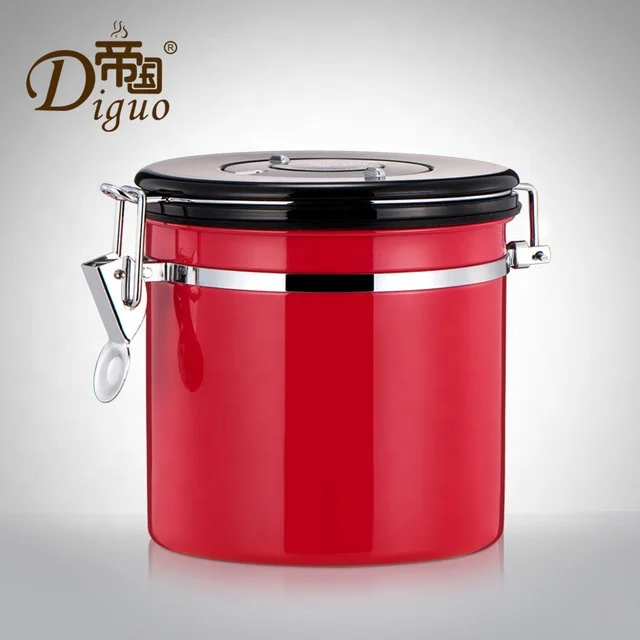 Hot Sale 800ml 1200ml Colorful Stainless Steel Airtight Canister For Sugar Food Coffee Bean Tea