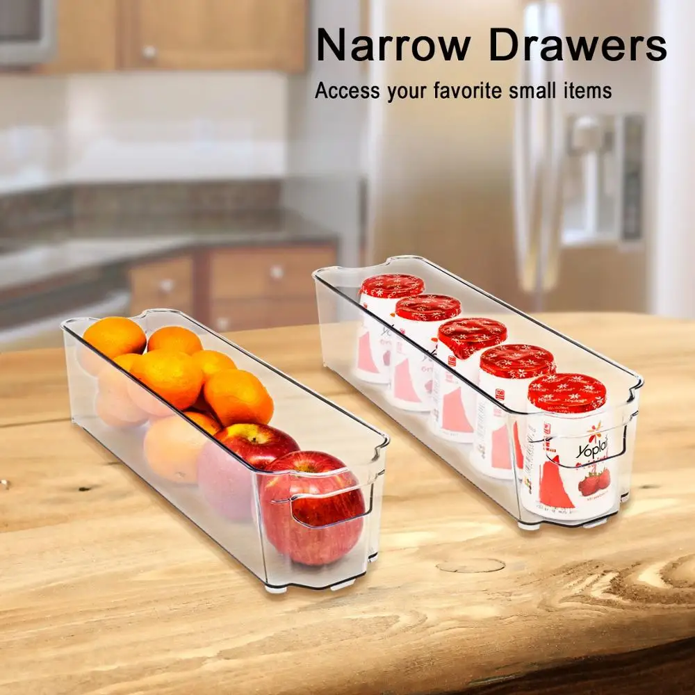Freezer Bins Refrigerator Organizer Stackable Food Storage Containers