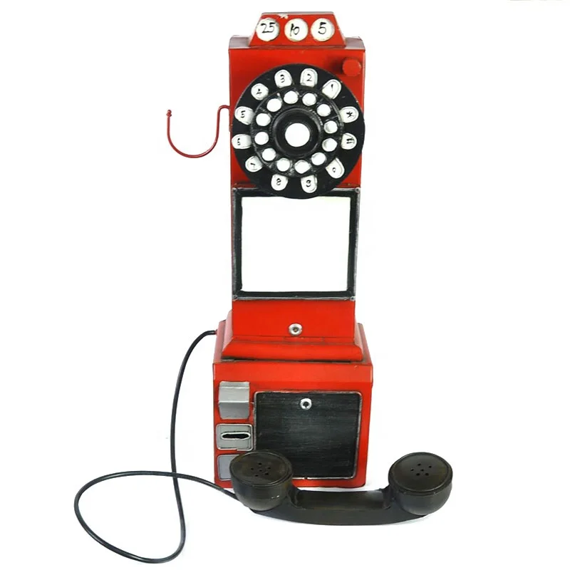 Винтажная модель телефона CY075 для домашнего декора, настенные металлические подвесные украшения, ретро домашние фигурки, миниатюрное украшение для телефона