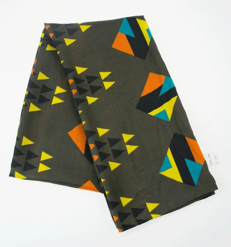 Rulan 2021 new design wholesale voile screen printing polyester cartoon scarf