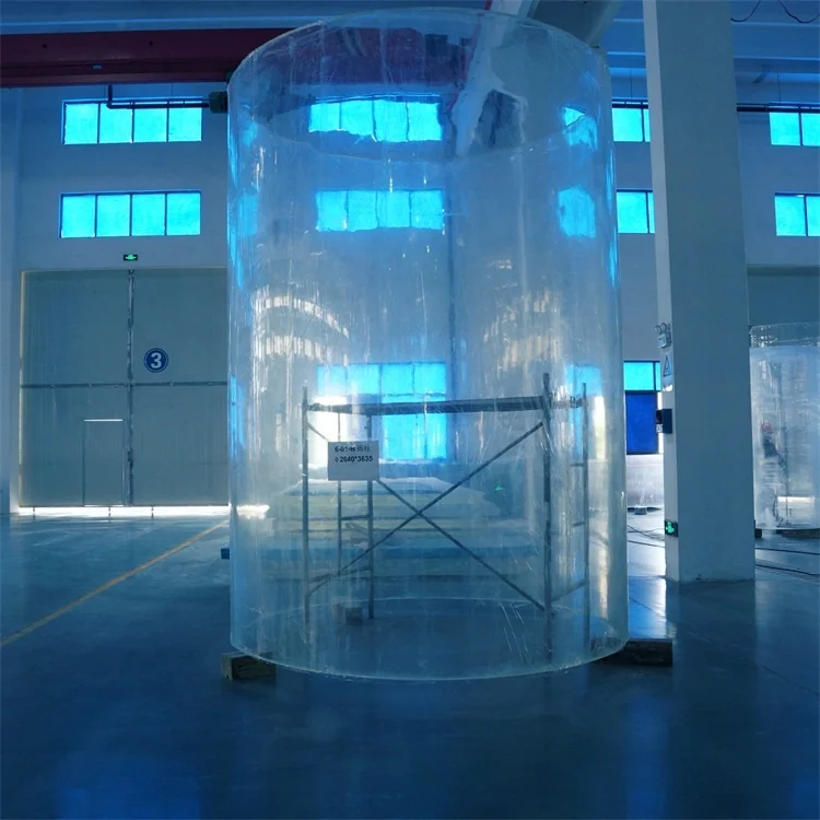 Indoor or outdoor acrylic big round cylinder aquarium tanks