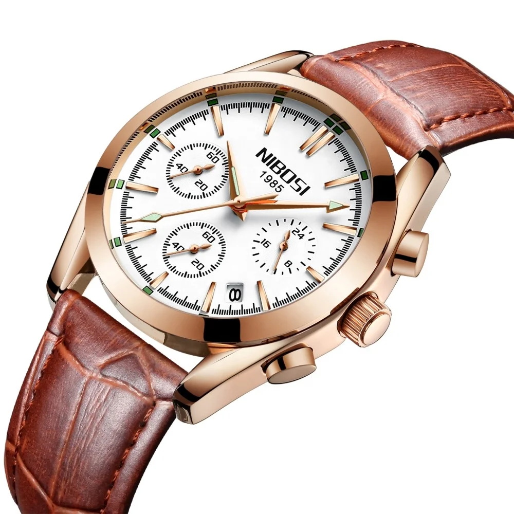 NIBOSI 2310 free shipping  Men Watches Top Brand Luxury Fashion Business Quartz Watch Men Sport Metal Waterproof Wristwatches