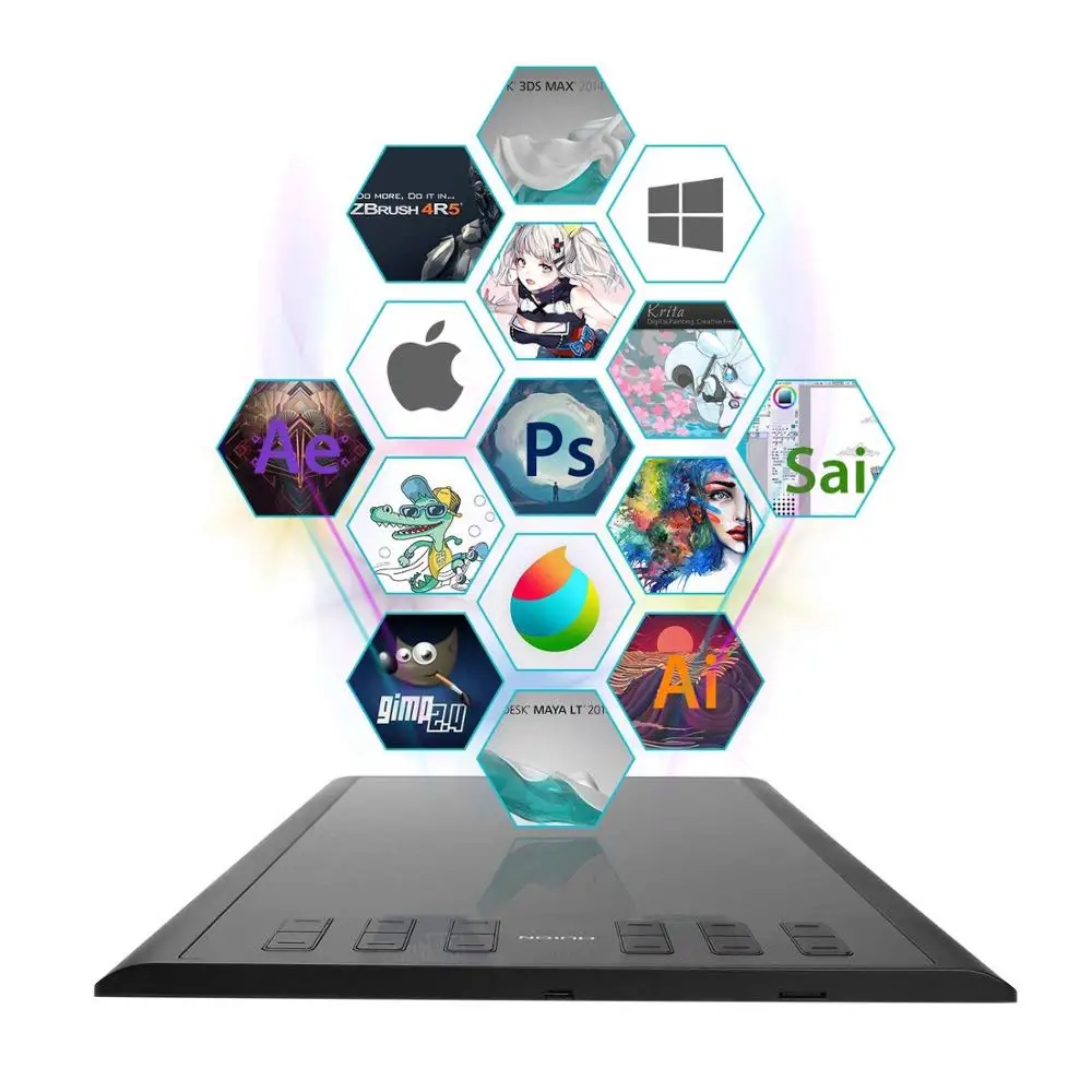 8192 levels upgraded Huion Interactive digital USB Art Drawing Graphic pen Tablet  Graphic Tablet