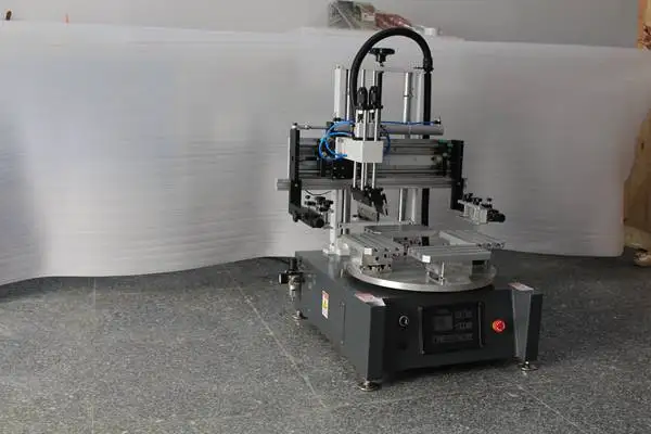 China mini small desktop screen printer with rotary worktable 4 stations