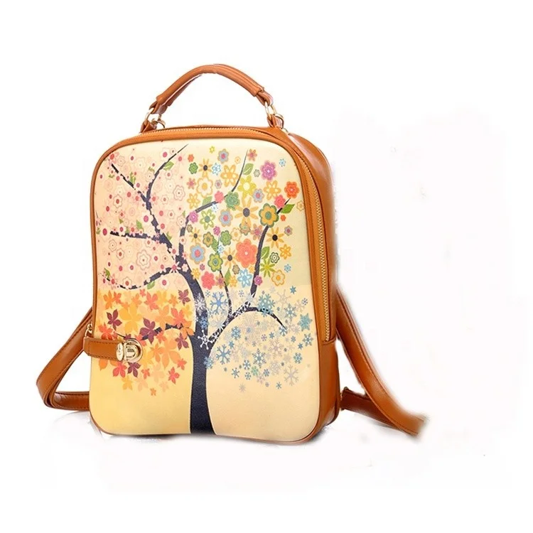 promotional custom cheap khaki cute vintage outdoor computer canvas backpack wholesale