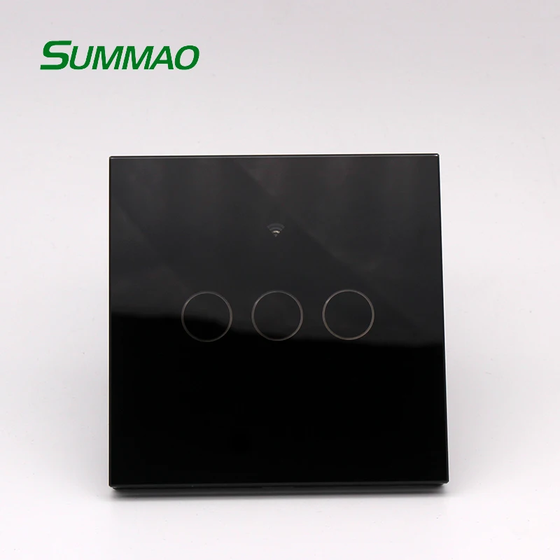 Черный сенсорный экран Smart Wi Fi выключатель света в стены Великобритании 16A подключить с Google