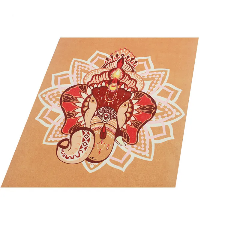 
Indian style natural rubber art digital print elephant yoga mat 