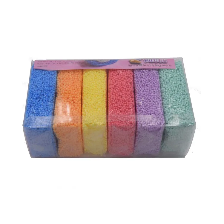 Non toxic non dry play foam promotional intelligent foam putty modeling clay modeling beads
