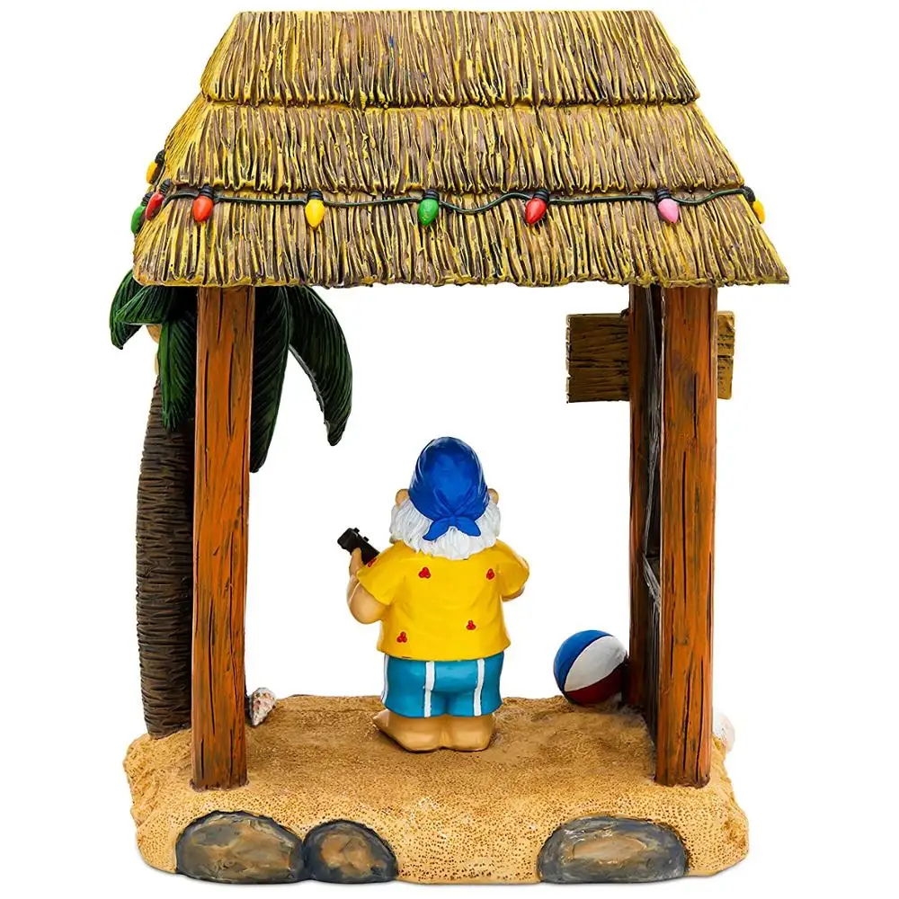 Пляжная Праздничная садовая Гном статуя Tiki домашняя уличная газонная Забавная фигурка тропические отличные подарки