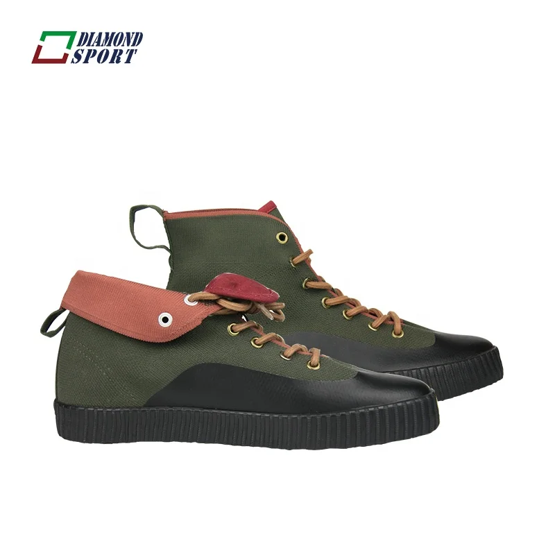 Высокий Верх Складная резиновая подошва Военный стиль обуви
