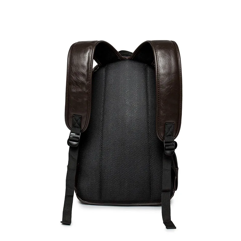 Custom casual mens daily pack PU leather laptop backpack bags for commuting