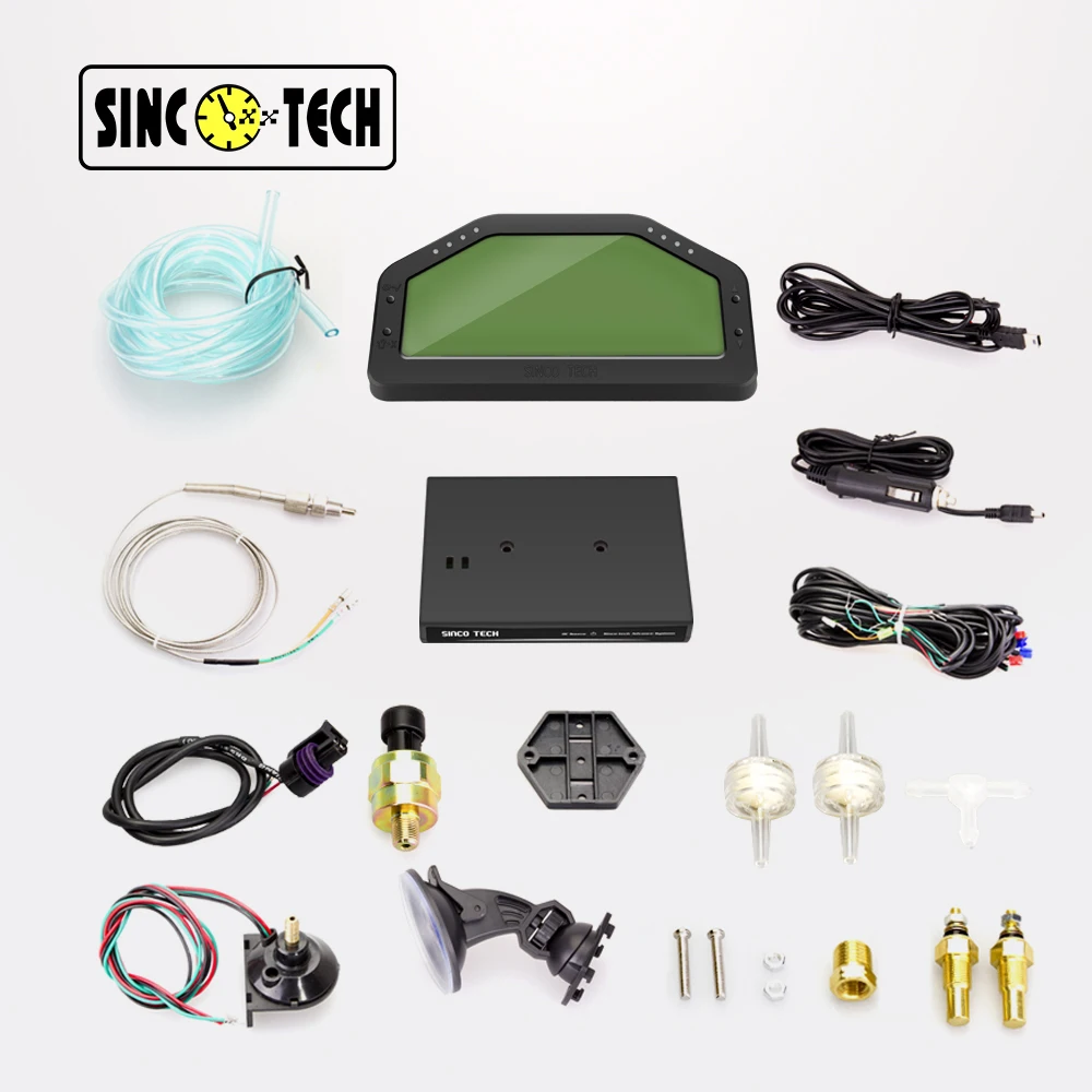 SincoTech 6.5' Digital Wireless LCD Race Dash Boost Speed Tacho EGT AFR Oil Water Temp Gauge Instrument Cluster DO904